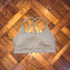 Army green Lululemon Energy Bra, new condition!